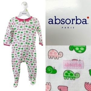 NWT absorba Paris Footed Zip 1 Piece Romper